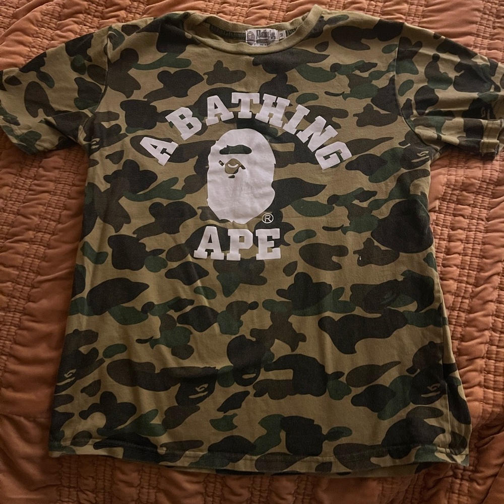 Bape -bathing ape Green Camouflage kids Tee